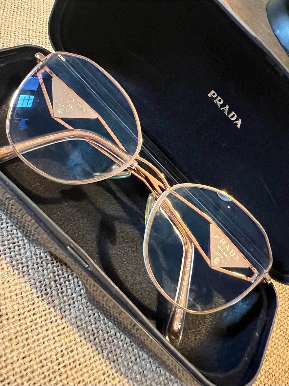 Prada Milano Women's Rose Gold Metal Frame Glasses